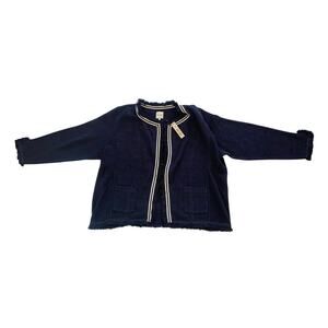 NICK & ZOE 2X Cotton Blend Tunic Jacket Cardigan Academia Old Money Office